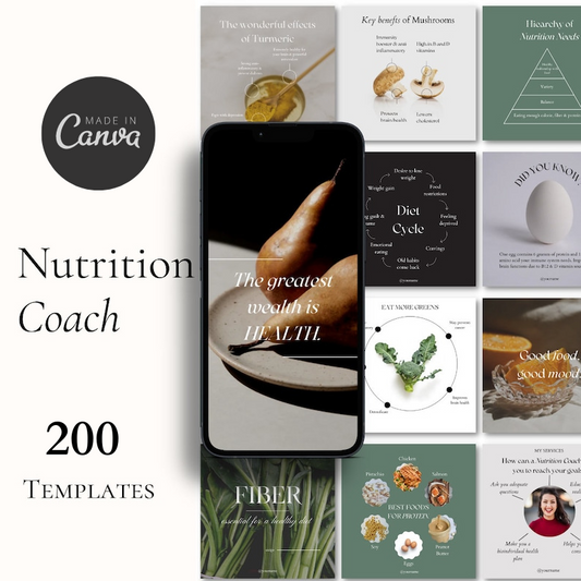 200 Premium Instagram Nutrition Coach Templates